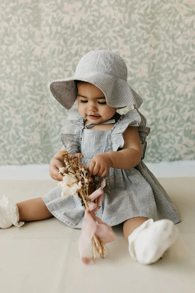Organic Cotton Gingham Sylvie Top - Sky
