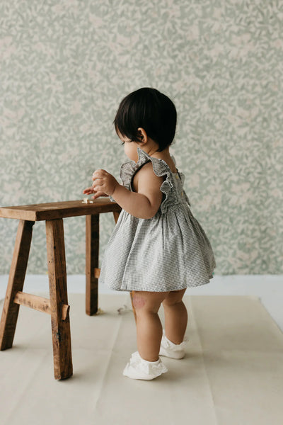 Organic Cotton Gingham Sylvie Top - Sky
