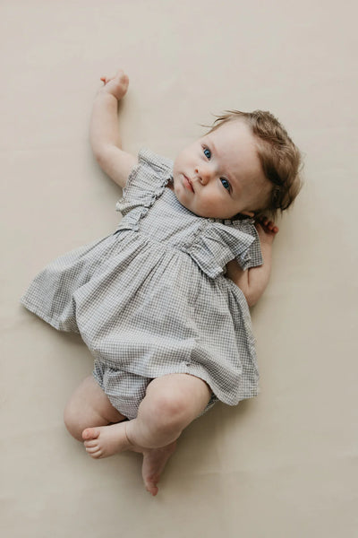 Organic Cotton Gingham Sylvie Top - Sky