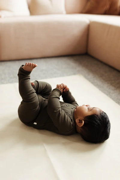 Organic Cotton Modal Long Sleeve Bodysuit - Olive