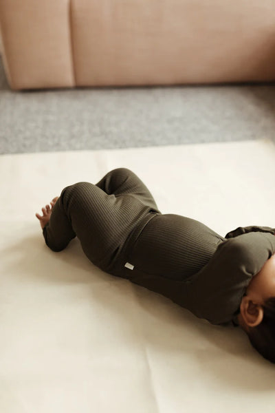 Organic Cotton Modal Long Sleeve Bodysuit - Olive
