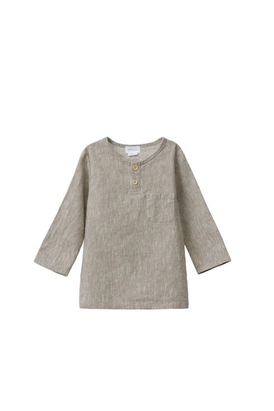Jacob Linen/Cotton Top - Olive