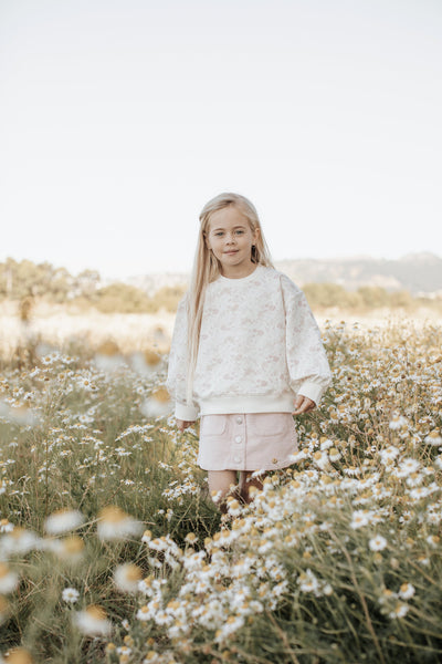 Ava Cord Skirt - Old Rose