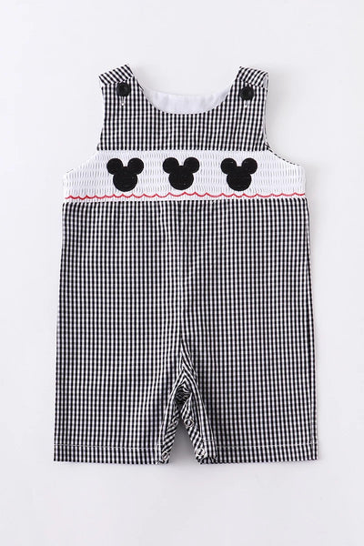 Plaid Playsuit- Embroidered