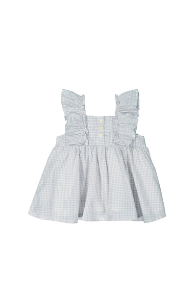 Organic Cotton Gingham Sylvie Top - Sky