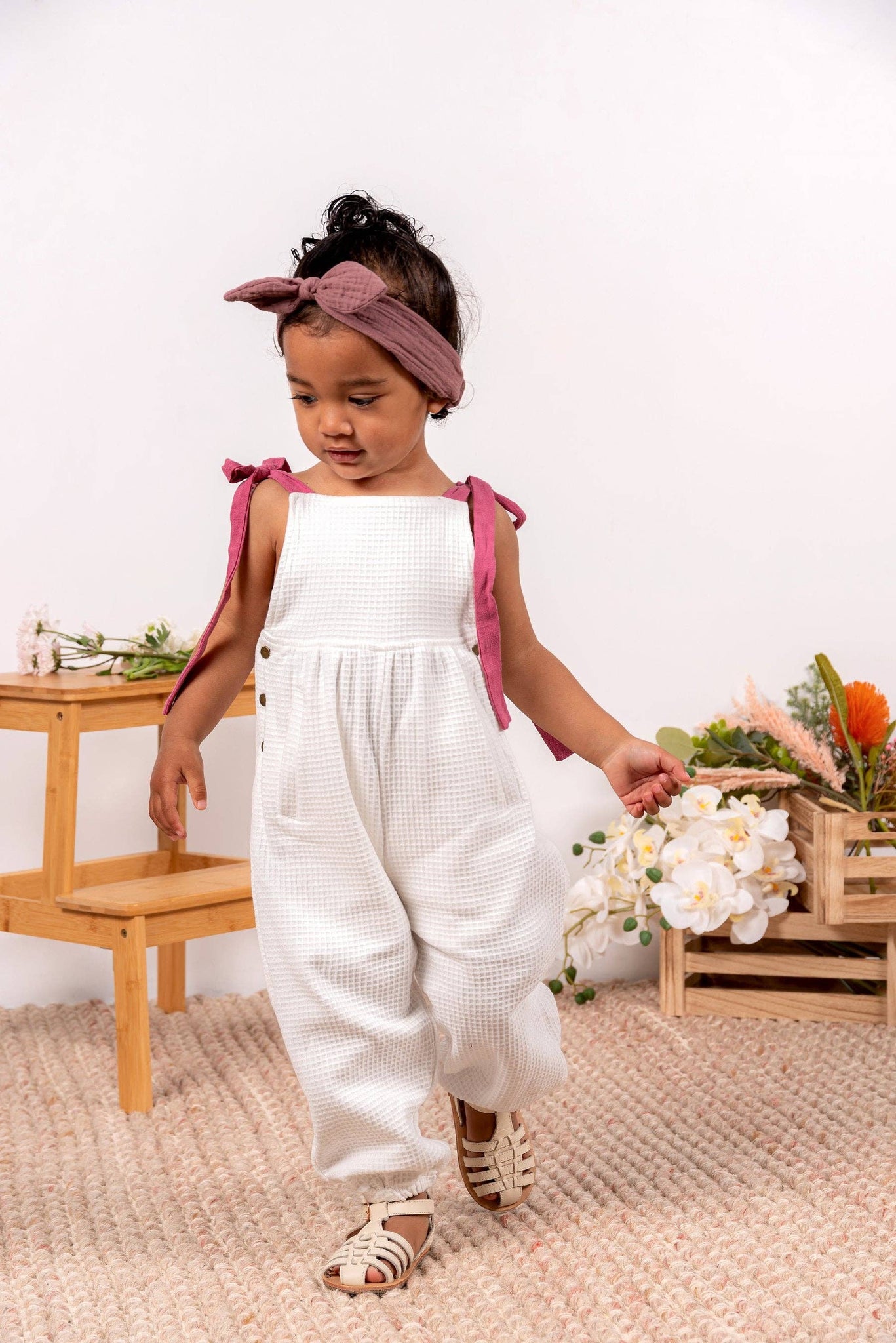 Aura Waffle Overall - White