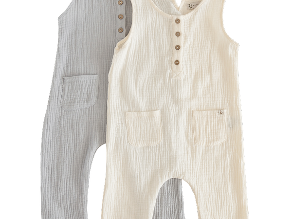 Liam Boys Muslin Jumpsuit - Dusty Blue