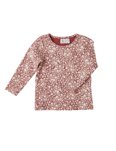 Emily Cotton Top - Red Floral