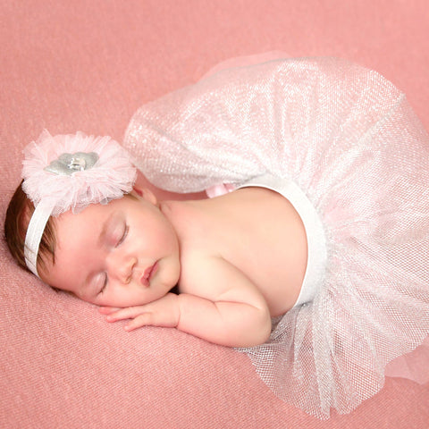 Princess Pink Tutu Skirt Newborn Baby Girl Headband