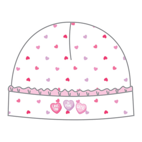 Lil' Sweetheart Pink Embroidered Ruffle Hat