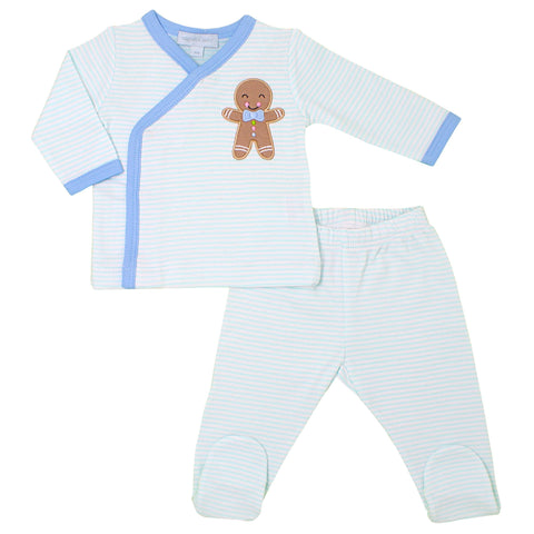 Baked With Love Applique Blue Footed Pant Set