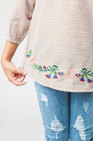 Off The Shoulder Embroidered Blouse