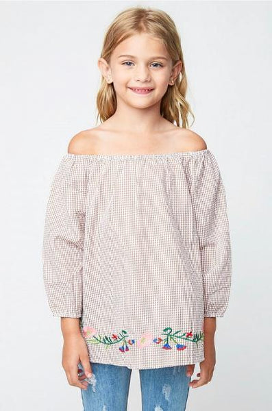 Off The Shoulder Embroidered Blouse