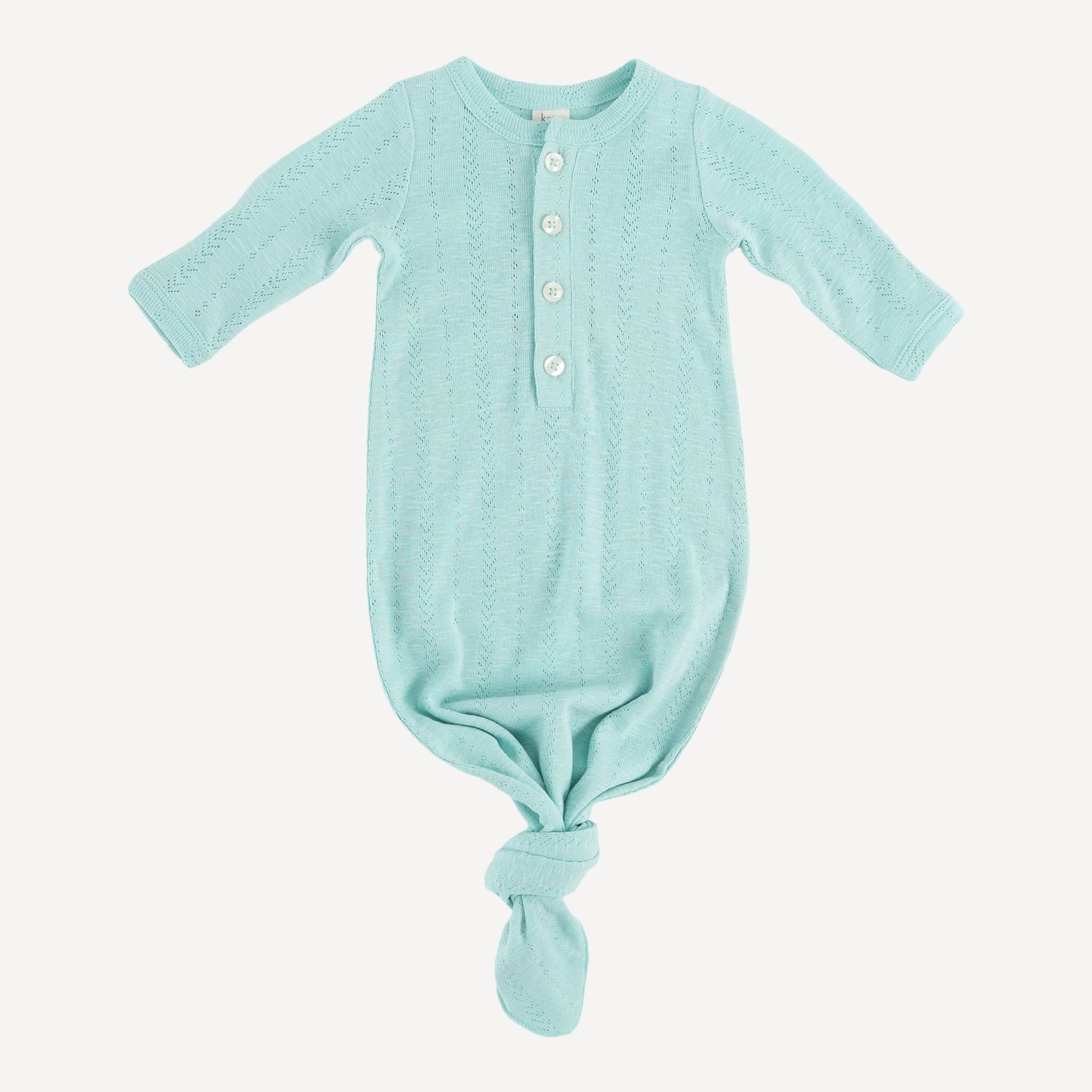 HENLEY KNOTTED GOWN | AQUA | ORGANIC POINTELLE