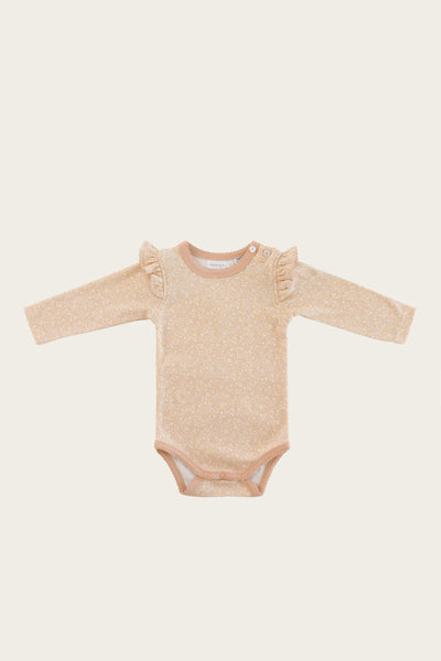 Organic Cotton Frill Bodysuit - Meadow Floral