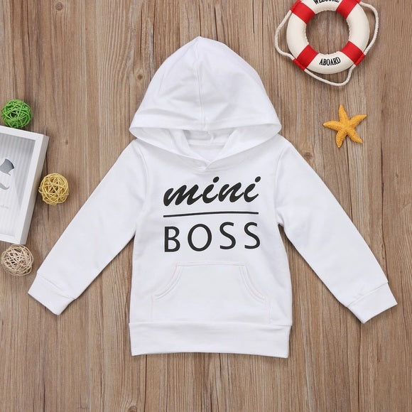 Mini Boss Sweatshirt- White