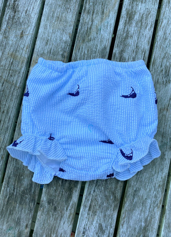Baby Bloomers- Light Blue with Navy Nantuckets