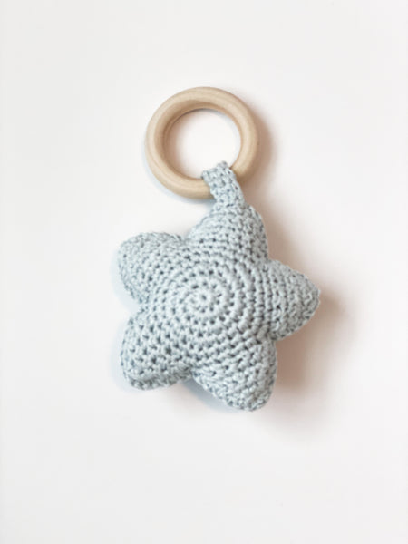 Star Crochet Baby Rattle and Teether