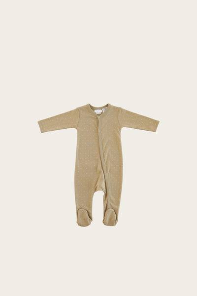 Organic Cotton One piece Footie - Tiny Dots Fern