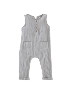 Liam Boys Muslin Jumpsuit - Dusty Blue