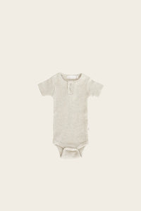 Organic Essential Tee Bodysuit - Oatmeal Marle