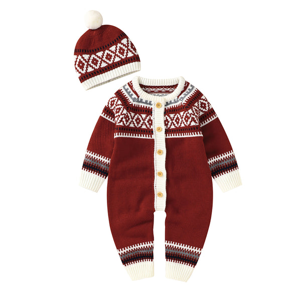 Blair Sweater Romper with Hat
