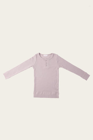 Organic Essential Long Sleeve Henley - Violet Ice